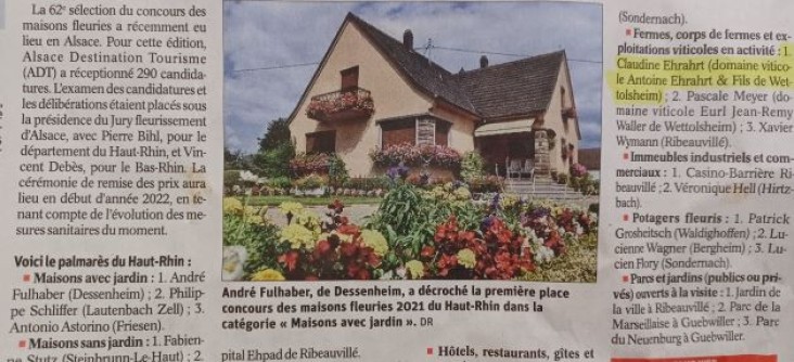 1er Prix du Concours des maisons fleuries