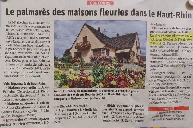 1er Prix du Concours des maisons fleuries